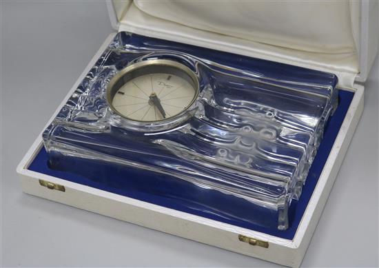 A Daum clock, boxed
